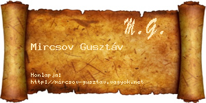 Mircsov Gusztáv névjegykártya