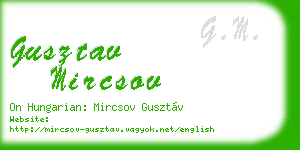 gusztav mircsov business card
